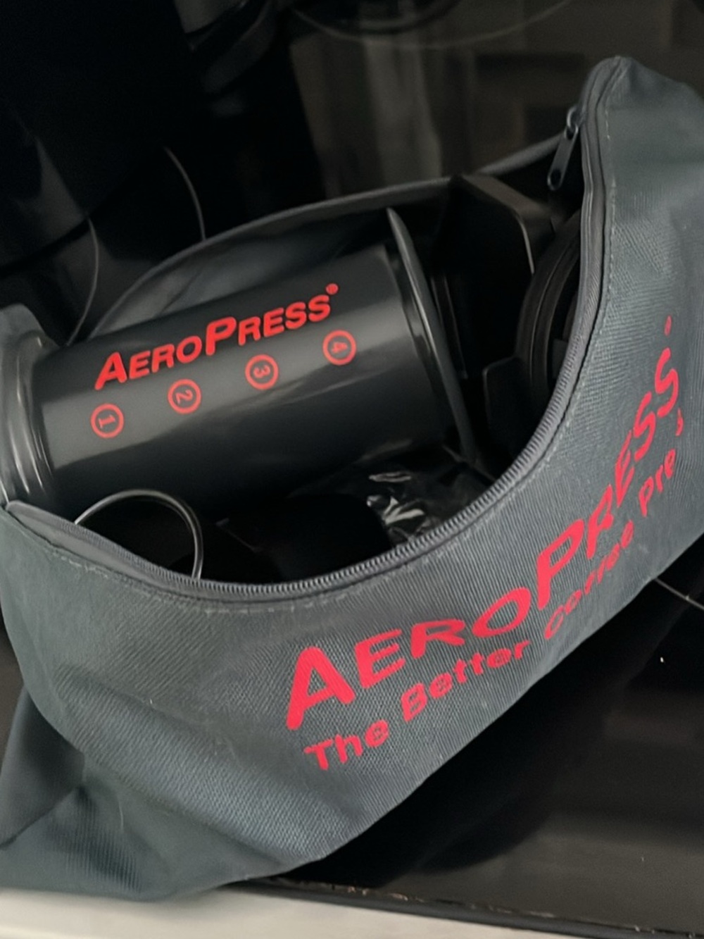 AeroPress Go Travel Coffee Press - Black with Red Logo